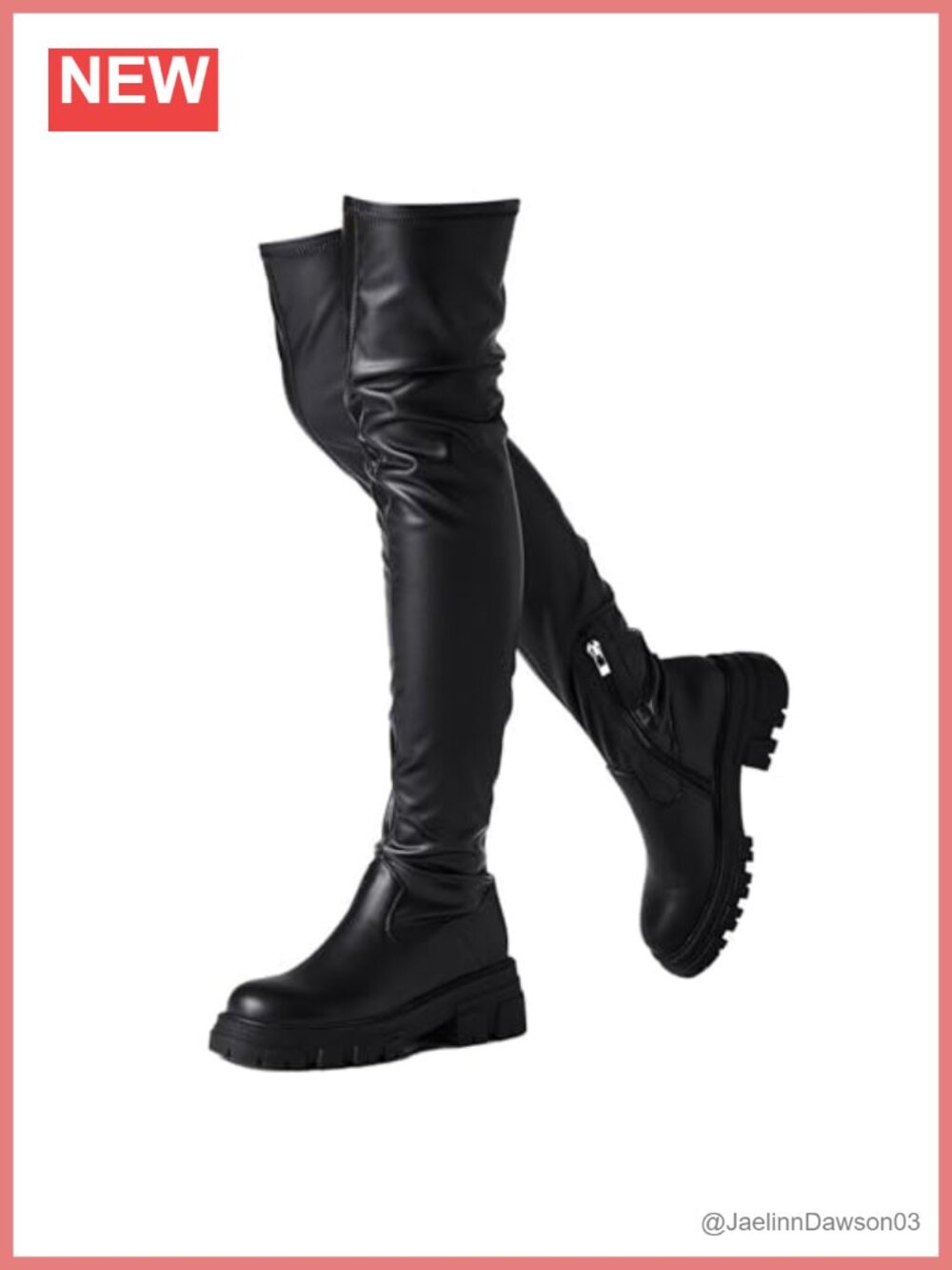 Women Over the Knee Thigh High Platform Chunky Heel Boots Faux Leather Block